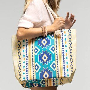 Vibrant Pattern Tote Bag Beach Bag